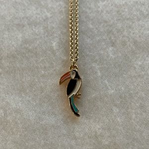 Kate Spade toucan pendant gold necklace